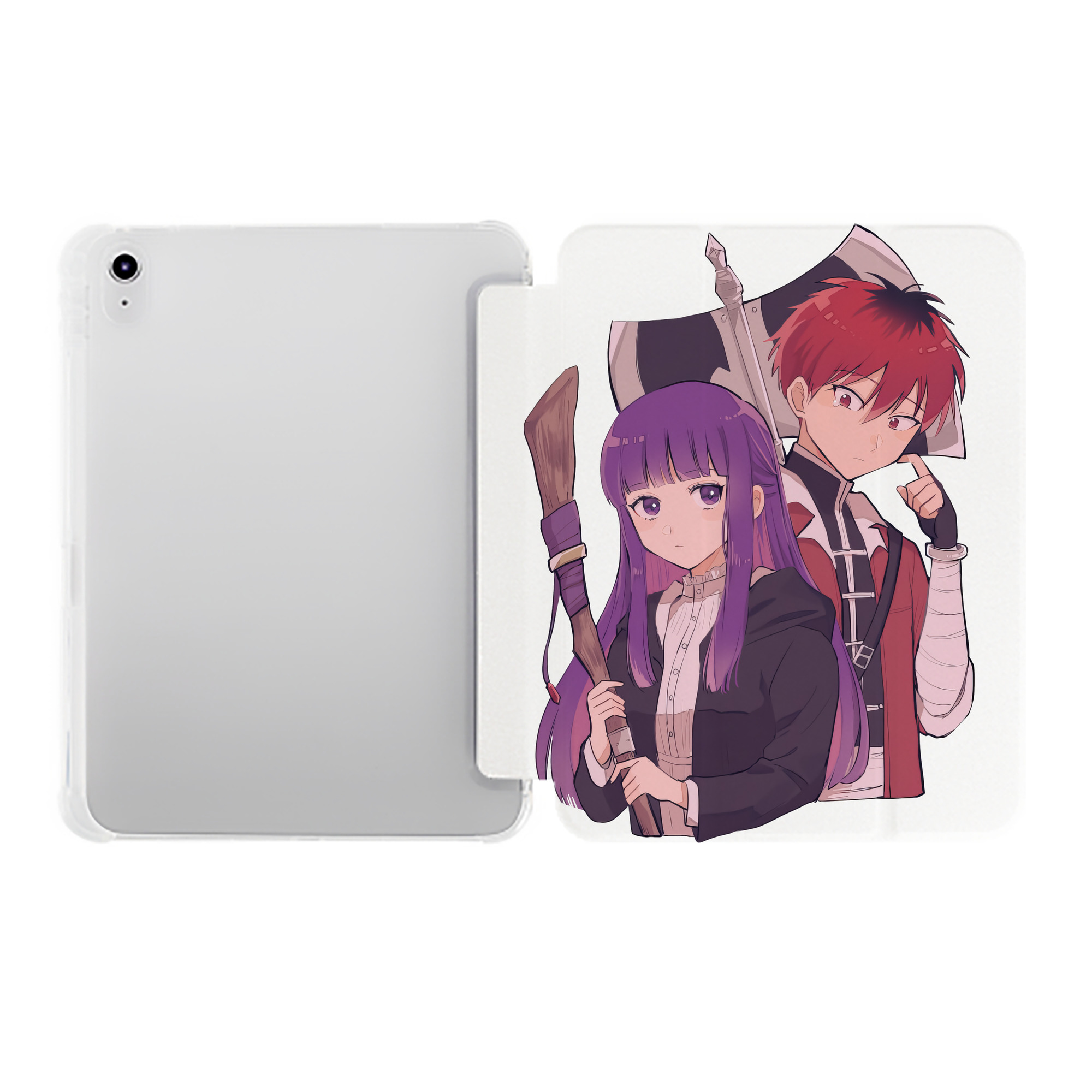（画像用） 葬送のフリーレン Frieren IPad ケース ペン収納付き 三つ折りスタンド PUレザー×シリコン 対応機種9.5/10.5/10.9インチ